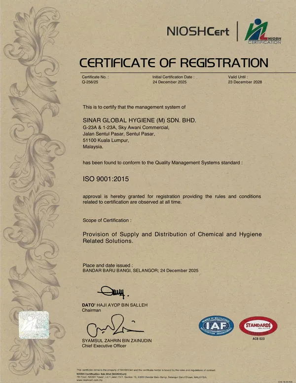 ISO 9001:2015 certificate