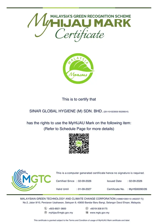 MyHijau Mark certificate